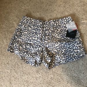 Blue leopard print shorts